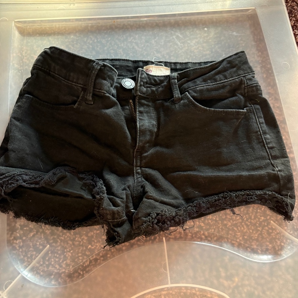 Black jean shorts